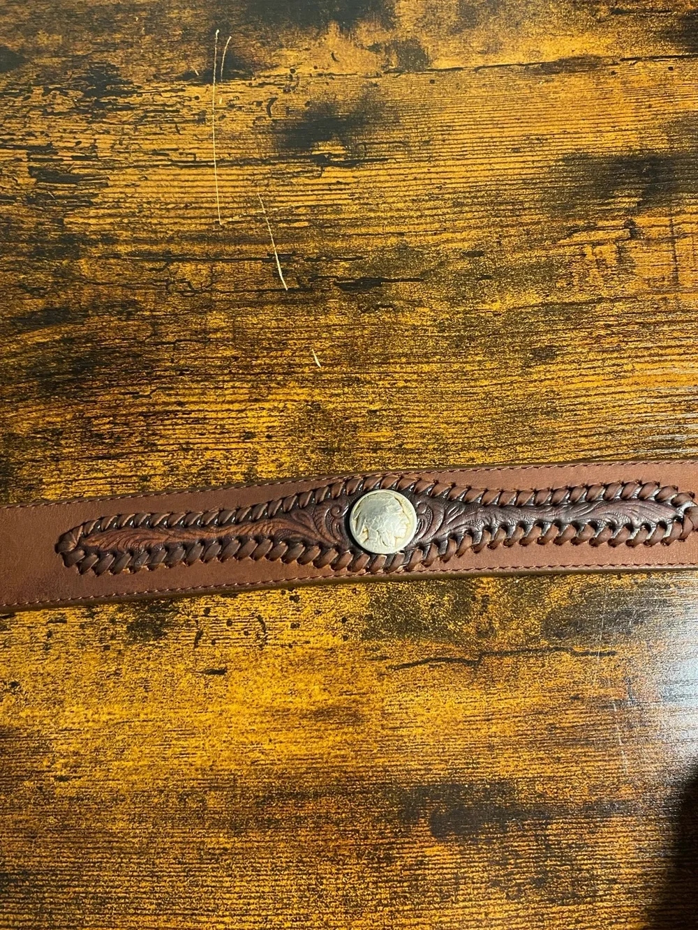 Tony Lama Belt with Buffalo Nickels and Sterling Silver Belt Buckle